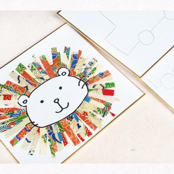 かみもん 親子でつくる貼り絵キット スタンダード 色貼り絵台紙用の
