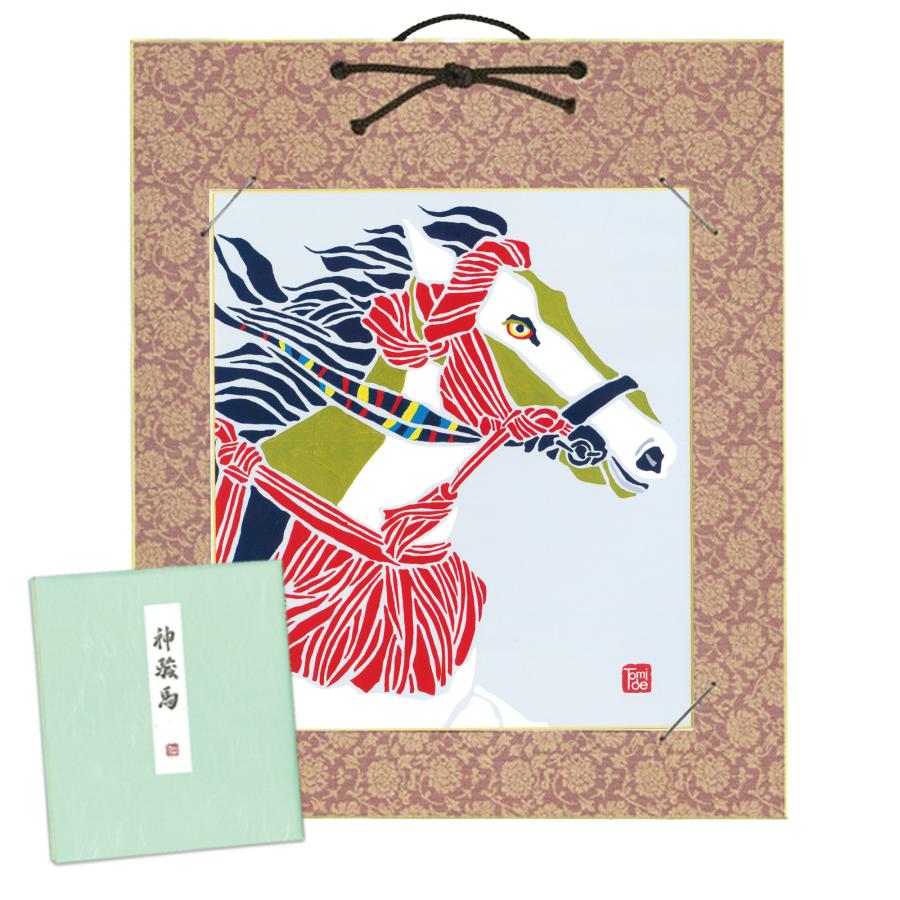 かみもん 2026年 干支色紙と色紙掛けのセット tomide氏描き下ろし「神