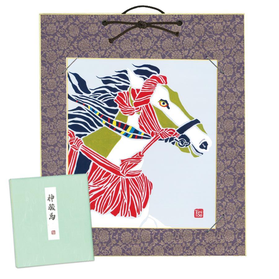 かみもん 2026年 干支色紙と色紙掛けのセット tomide氏描き下ろし「神