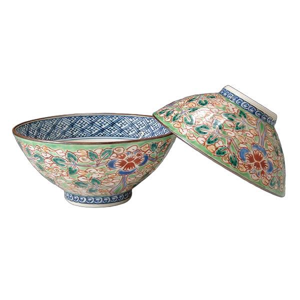 熊谷聡商店 飯碗 LIN003「ヒワ花雲(ひわかうん) 2個セット」京焼くまがい メーカー直送品※他ブランド商品と併売不可※(代引不可)の画像