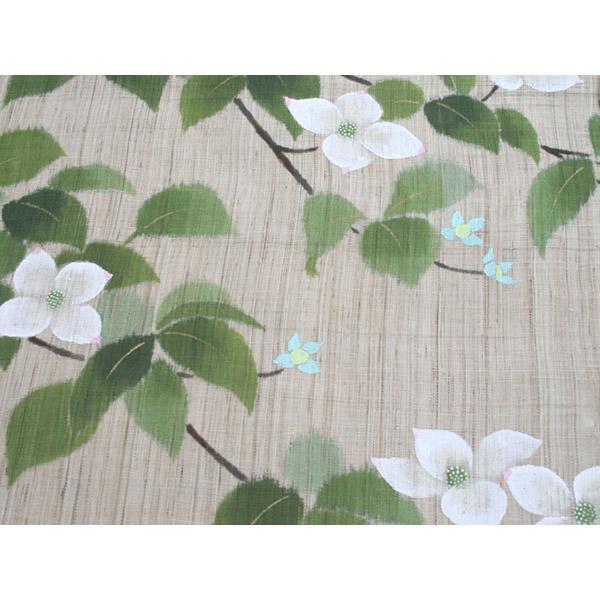 洛柿庵 N-290 手描きのれん「山法師」夏 初夏 メーカー直送品 ※他
