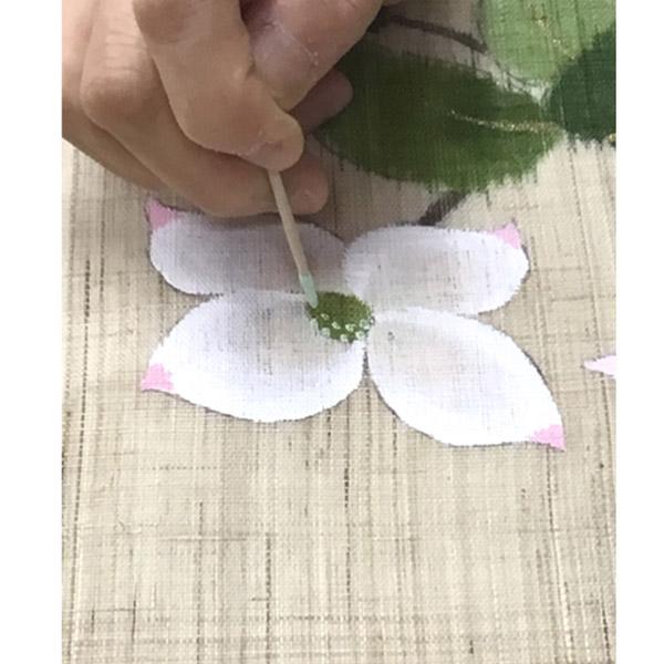 洛柿庵 N-290 手描きのれん「山法師」夏 初夏 メーカー直送品 ※他
