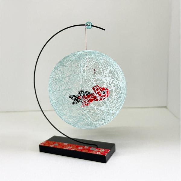 sjd-c-004 絹てまり「金魚(水)」メーカー取寄品 モビール : 京のもん