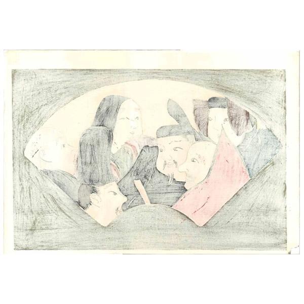 芸艸堂 木版画 神坂雪佳「No.16 六歌仙(額装)」神坂雪佳用額付き