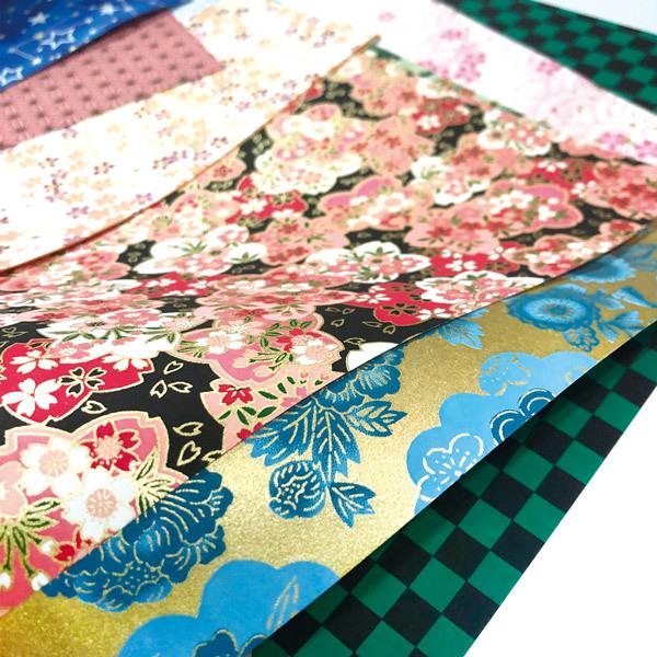 かみもん 京友禅紙 A4サイズ 10枚セット 29.7×21(cm) 色や柄はお