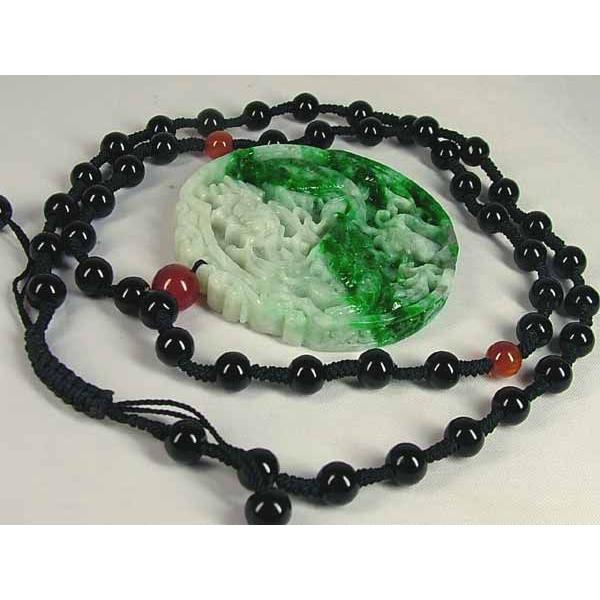 A貨ミャンマー翡翠「双福鯉丸型ペンダント」 : 龍香堂ストア - 通販