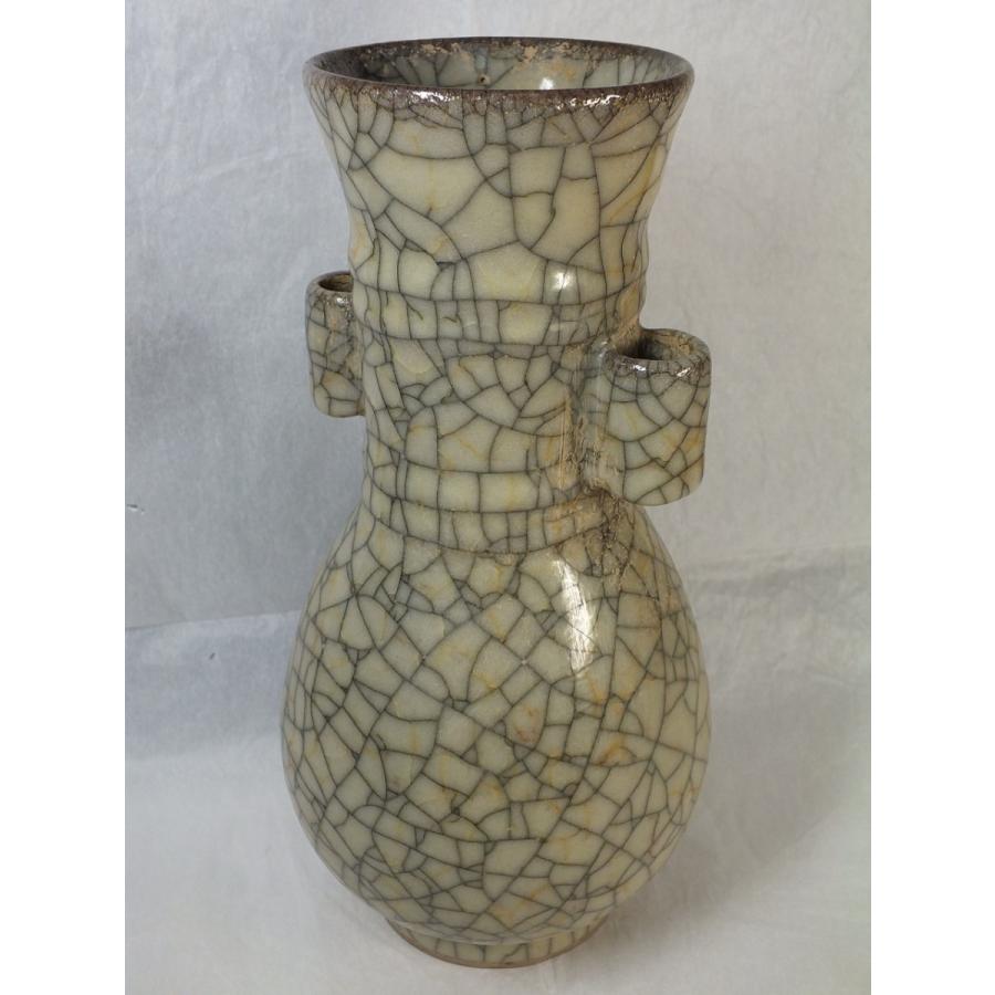 中国骨董品】哥窯(かよう)耳付広口瓶240mm : 龍香堂 中国骨董品】哥窯(かよう)耳付広口瓶240mm : 龍香堂