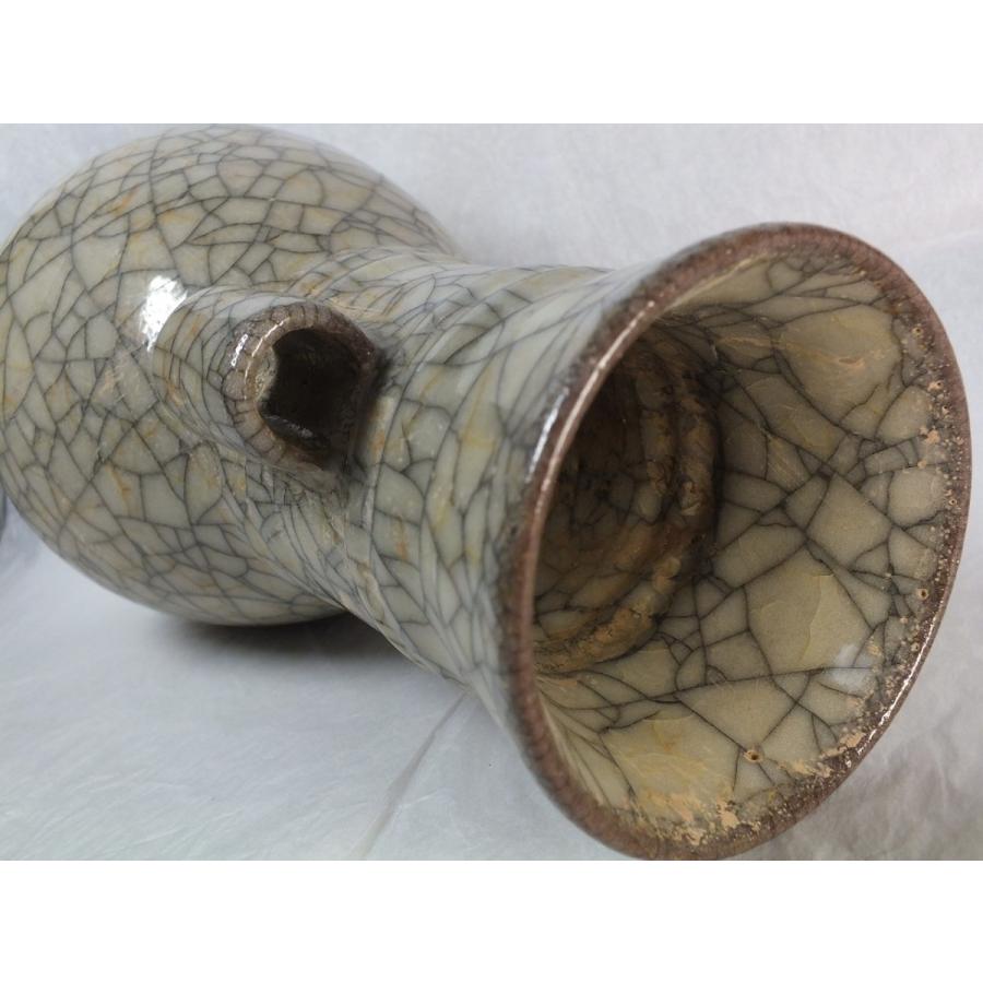 中国骨董品】哥窯(かよう)耳付広口瓶240mm : 龍香堂 中国骨董品】哥窯(かよう)耳付広口瓶240mm : 龍香堂