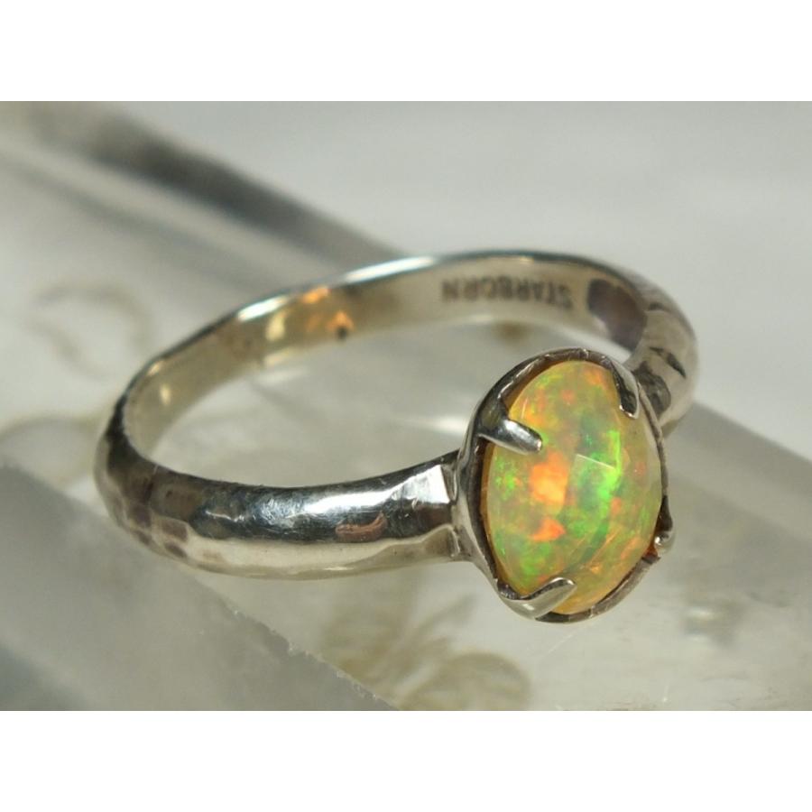 *エチオピアオパール銀台リング１４号