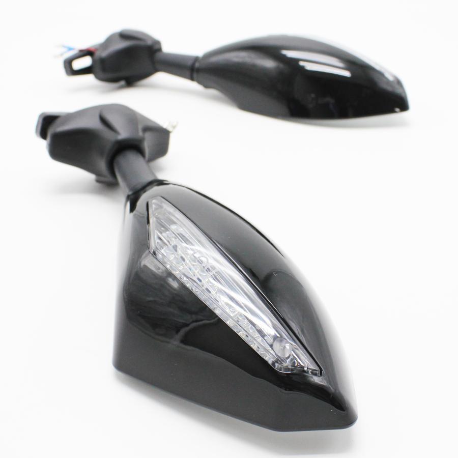 LEDウインカーミラー 黒 NSR250R CBR GSX-R ZZR CBR1100XX ブラック