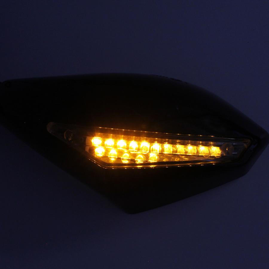 LEDウインカーミラー 黒 NSR250R CBR GSX-R ZZR CBR1100XX ブラック
