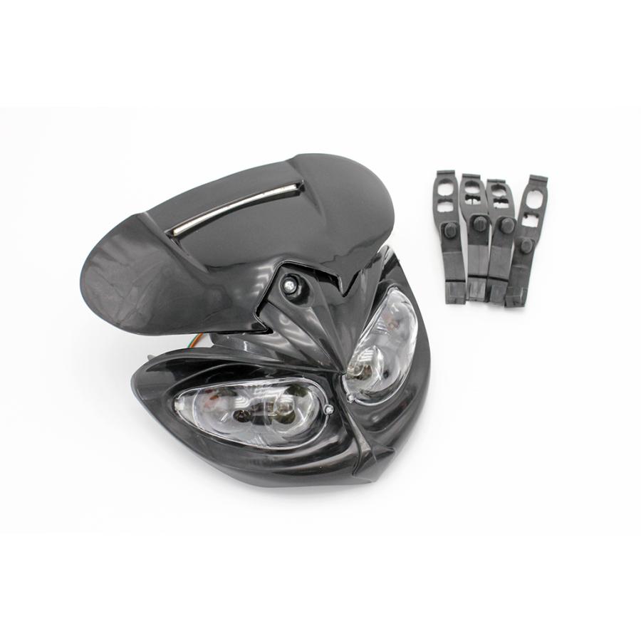 XR250 CRM250AR アチェルビスダイヤモンド風ヘッドライトカウル 黒
