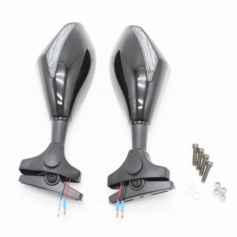 LEDウインカーミラー 黒 NSR250R CBR GSX-R ZZR CBR1100XX ブラック 訳