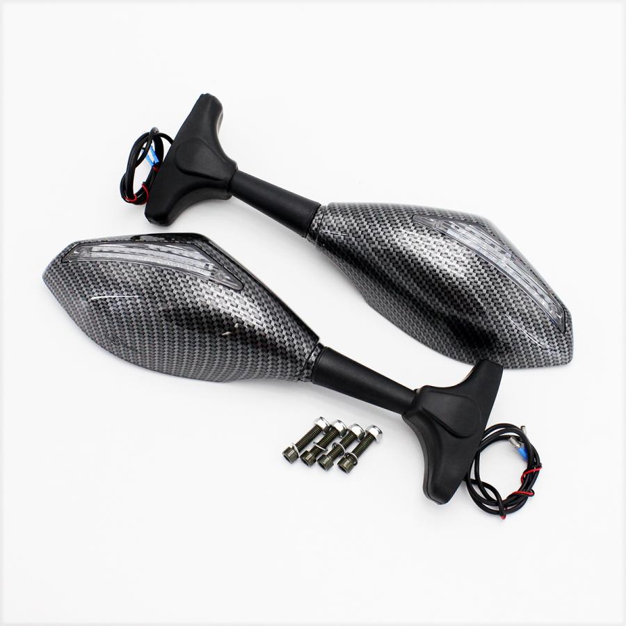 NSR250R CBR1100XX CBR954RR LEDウインカーミラー左右 カーボン柄 YZF