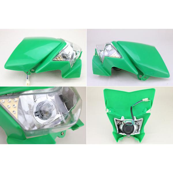 Dトラッカー125 KLX250ヘッドライトカウル 緑 KDX125SR KSR110 KDX250