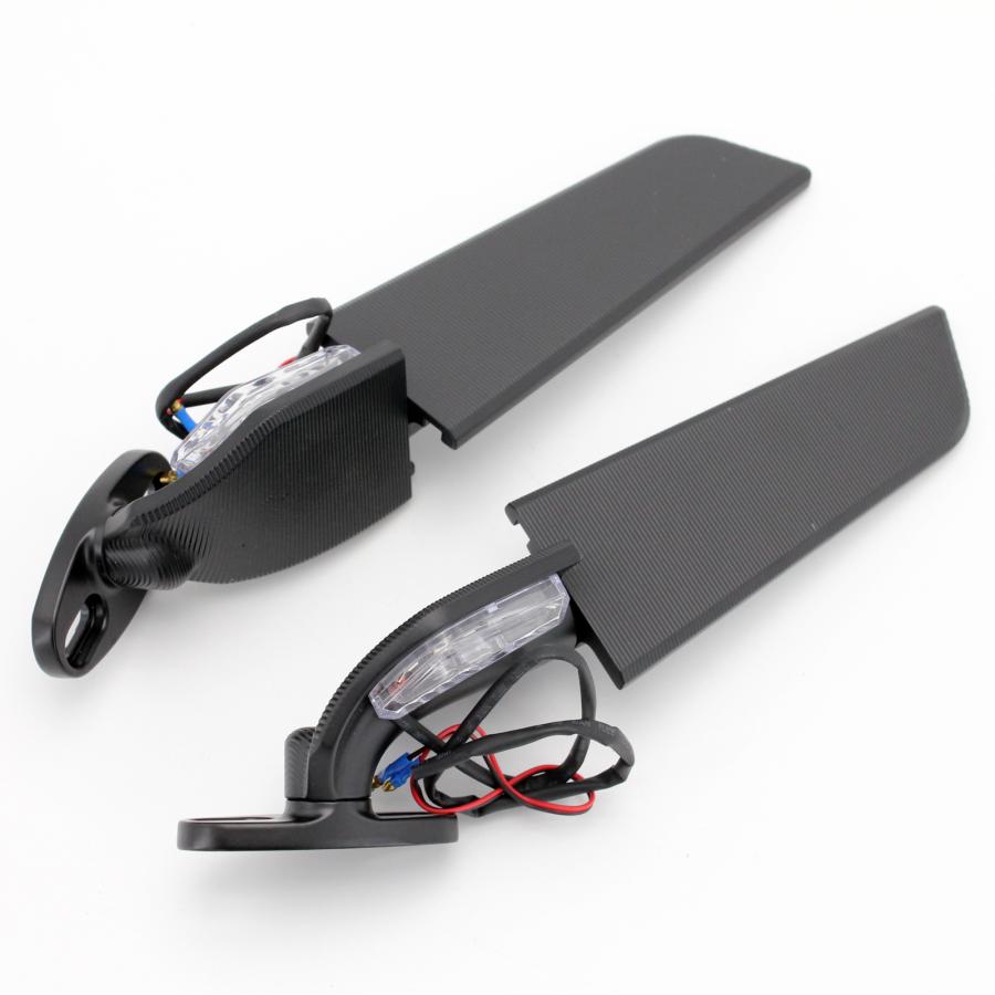cbr1000rr 17-22バイクミラー 左右セット ブラック 配線付き LED エアロミラー ウイングミラー左右セット 黒 ブラック ステルス