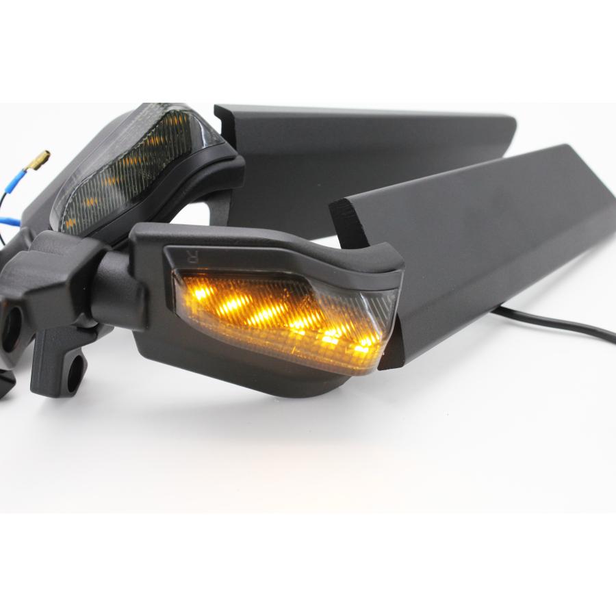 新品 LED エアロミラー ウイングミラー左右セット 黒 ブラック
