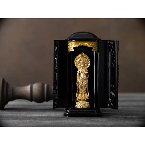 仏像 聖観音菩薩 10cm(純金メッキ) 3号PC厨子入り＿『天台宗・真言宗 