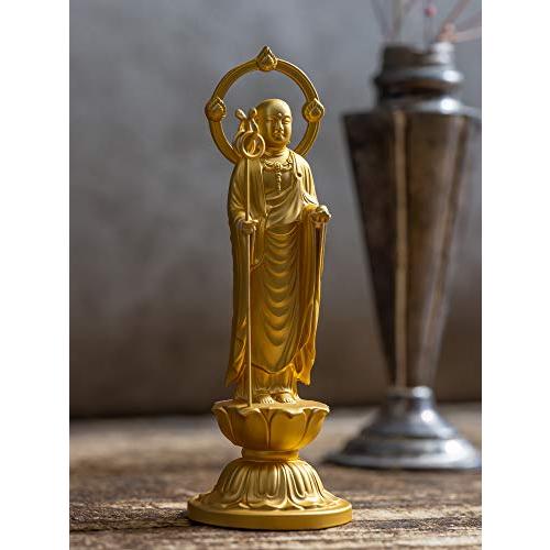 仏像 地蔵菩薩 10.5cm(金メッキ/24金) 仏師：牧田秀雲 原型＿『安産祈願・子育ての守護尊』 高岡銅器 (じぞうぼさつS)_2