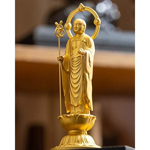仏像 地蔵菩薩 10.5cm(金メッキ/24金) 仏師：牧田秀雲 原型＿『安産祈願・子育ての守護尊』 高岡銅器 (じぞうぼさつS)_5