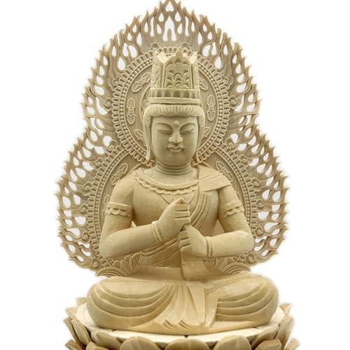 仏像 大日如来 2.0寸(総高24.5cm、横幅11.5cm、奥行き8.5cm 金剛界 火〓光背 六角台 桧木製 b0005_4