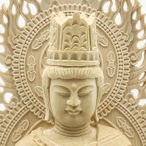 仏像 大日如来 2.0寸(総高24.5cm、横幅11.5cm、奥行き8.5cm 金剛界 火〓光背 六角台 桧木製 b0005_5