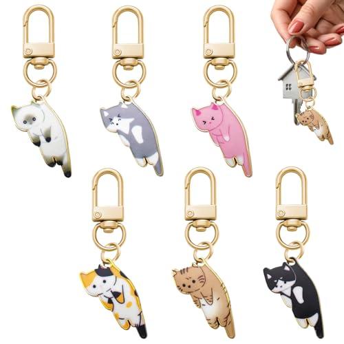 VEAGIA] 猫 キーホルダー 6個入り/7個入り 可愛い 文芸風 カップル