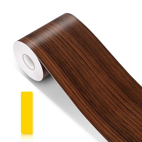 マスキングテープ 木目 茶色 厚手 長さ5m 幅10cm 強い粘着力 壁紙シール 巾木テープ 木目調テープ 木口テープ 木目調シール 貼って剥がせる 壁 キッチン 台所 窓 | ブランド登録なし