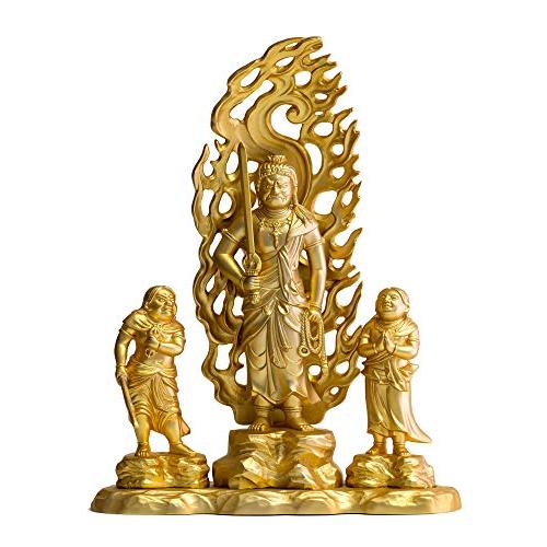 仏像 童子不動明王 16cm(金メッキ/24金) 仏師：牧田秀雲 原型＿ 酉年