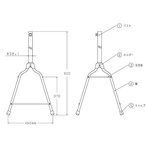 【中古】「非常に良い」マスプロ電工 UHF・BS(CS)アンテナ両用ルーフベース 50cm以下用 溶融亜鉛メッキ RB43LS UHF・BS（CS）アンテナ両用ルーフベース（屋根馬） RB43LS | マスプロ電工