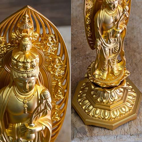仏像 十一面観音菩薩 24cm(金メッキ/24金) 仏師：牧田秀雲 原型＿ 