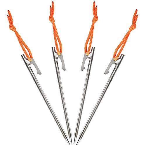 Soomloom ペグ チタン製 固定ロープ付き テント用 タープ用20* 3本/4本