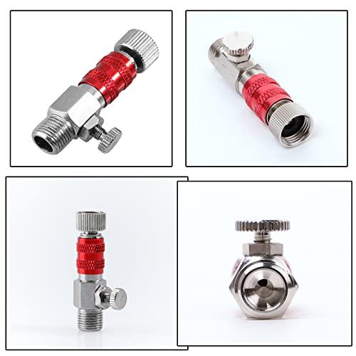 エアジェルのコンプレッサー、エアブラシ、クイックジョイント　エアジェル基本セット EUSTACEエアブラシ クイックジョイント エアー調整付きクイック