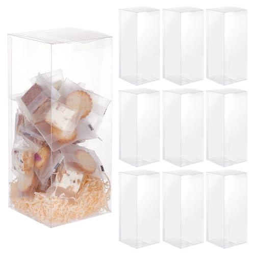 透明プラスチック収納ボックス　10台 BENECREAT 10個 PVC透明プラスチックケース 長方形 10x10x25cm