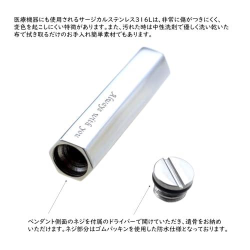 [Jewel of Memory] 遺骨ペンダント 遺骨ネックレス 手元供養 メモリアル 遺骨入れ ステンレス 316L メンズ レディース チェーン2本付き ヘキサゴン_3