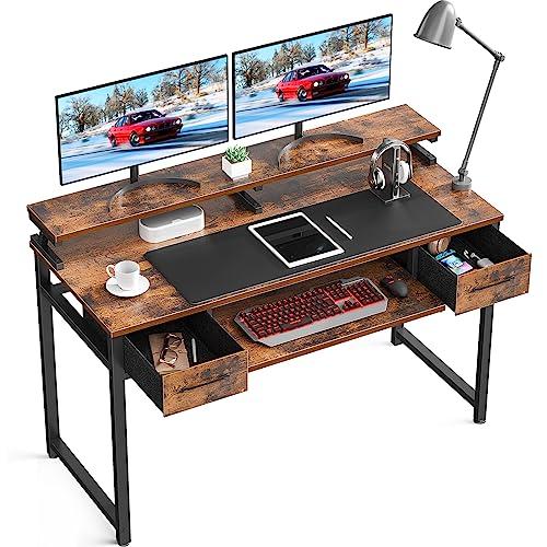 AODK パソコンデスク 幅120cm キーボードスライダー付き モニター台