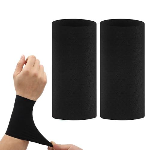 リストバンド 12cm 2枚セット 薄手 冷感バンド 伸縮性あり 吸汗速乾