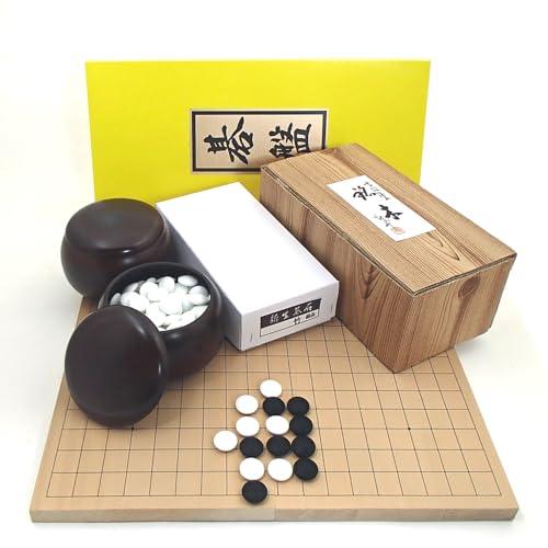 囲碁ラボ 囲碁セット 打ち心地十分な新桂7号折碁盤とガラス碁石新生竹