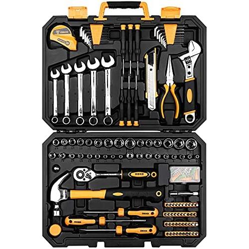 DEKO 158点 ホームツールセット 工具セット 家庭用 日曜大工 DIYセット 作業工具セット 家具の組み立て 住まいのメンテナンス用 修理道具セット 便利な収納ケー_3