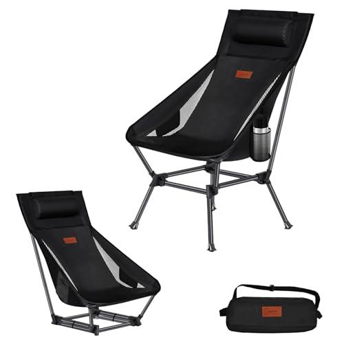 ブラック_セット DesertFox アウトドアチェア 2WAY キャンプ椅子 ローチェア 軽量 枕付き ハイバック 【独自開発のカップホルダー】 耐荷重150kg コンパクト イス ロータイプ 収納袋付属 携帯便利 STG0098 (セット， ブラック) DesertFox アウトドアチェア 2WAY キャンプ椅子 ローチェア 軽量 枕