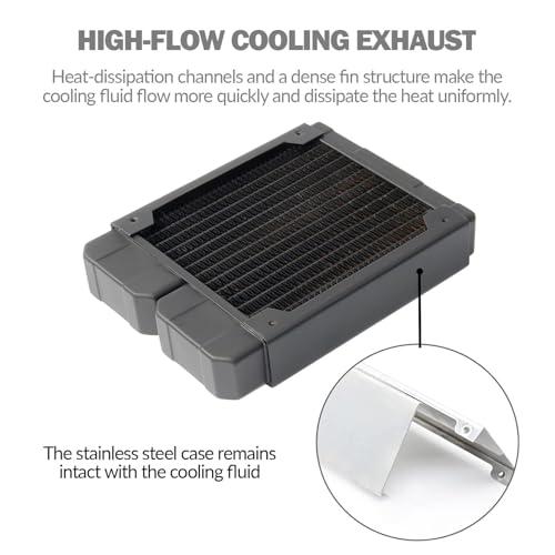 dracaena.io 120mm 水冷ラジエーター 銅製コア 1*120mmファン対応 G1/4