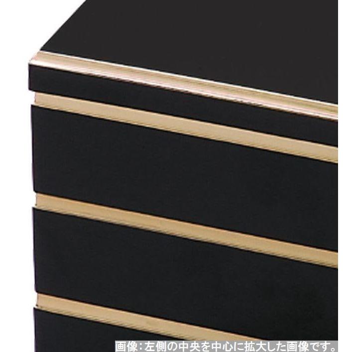 J-kitchens 行楽弁当箱   弁当箱   日本製 3段 7寸 校倉 重用 黒渕金 20.8cm x 20.8cm x 19.5cmの画像
