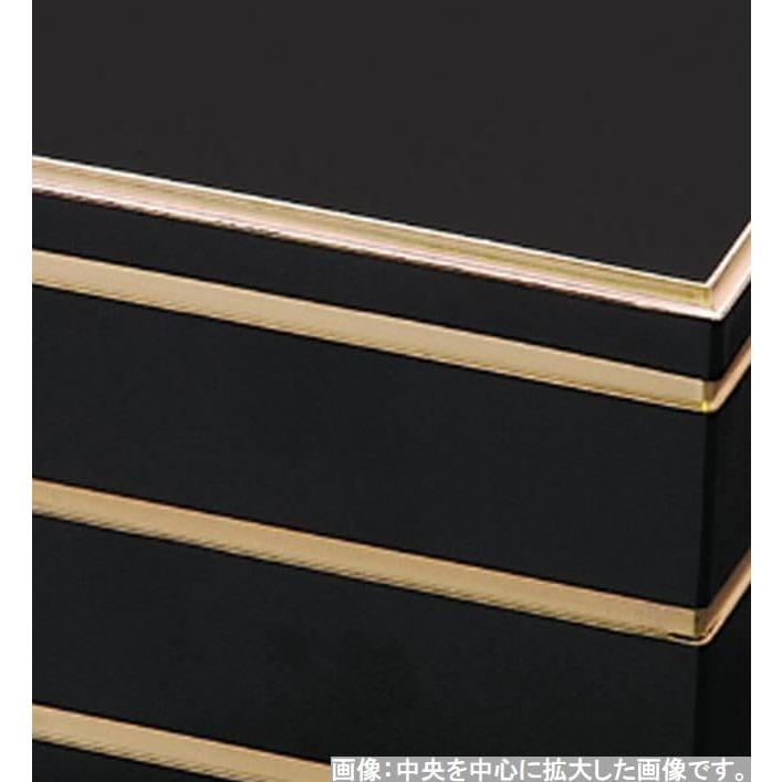 J-kitchens 行楽弁当箱   弁当箱   日本製 3段 7寸 校倉 重用 黒渕金 20.8cm x 20.8cm x 19.5cmの画像