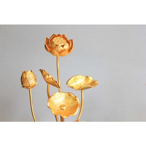松山神仏具店 常花セット 花瓶付 5号 7本立 一対 2個セット アルミ 仏花 花アルミ製 花瓶真鍮製 金花瓶_1