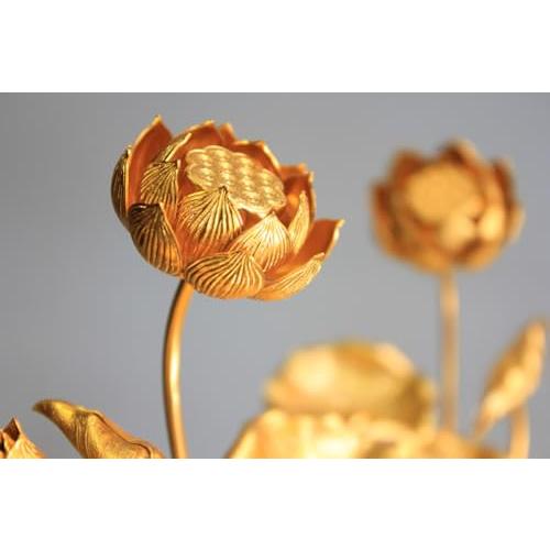 松山神仏具店 常花セット 花瓶付 5号 7本立 一対 2個セット アルミ 仏花 花アルミ製 花瓶真鍮製 金花瓶_2