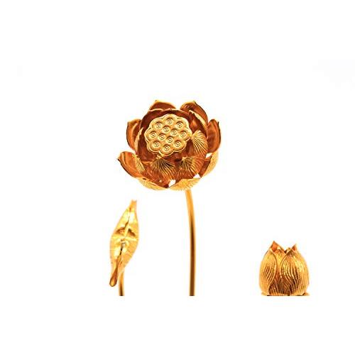 松山神仏具店 常花セット 花瓶付 5号 7本立 一対 2個セット アルミ 仏花 花アルミ製 花瓶真鍮製 金花瓶_6