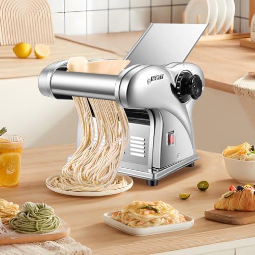 NEWTRY 製麺機 家庭用 パスタマシン 電動パスタメーカー ステンレス製
