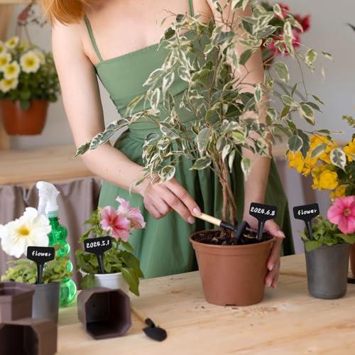 GWHOLE 園芸ラベル 植物ラベル 50枚入り 黒色 長持ち T型 園芸 花壇