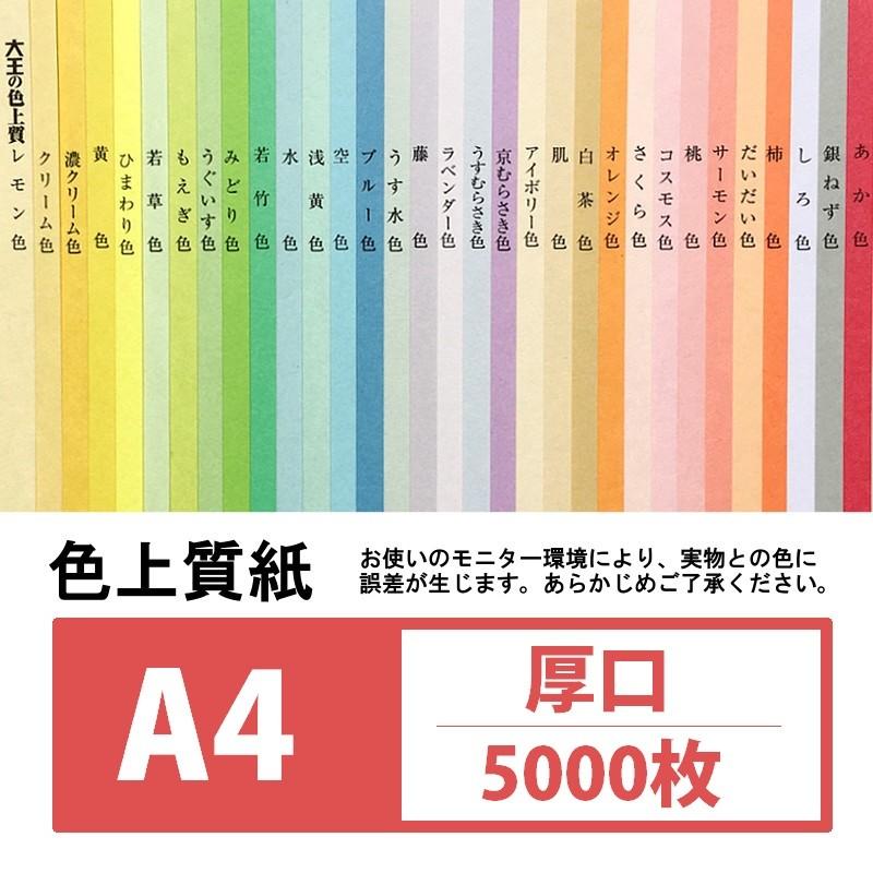色上質紙 厚口 A4 5000枚入り カラーペーパー