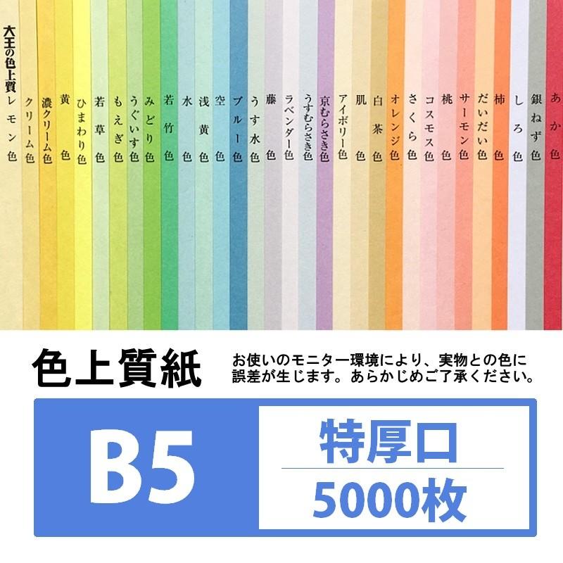 色上質紙 特厚口 B5 5000枚入り カラー用紙